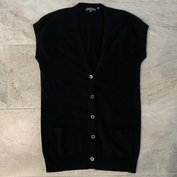 VINCE - 100% Cashmere Short Sleeve Cardigan - Picture 4 of 10